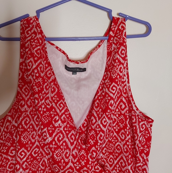 Addition Elle Red & White Cotton Dress - Picture 4 of 11